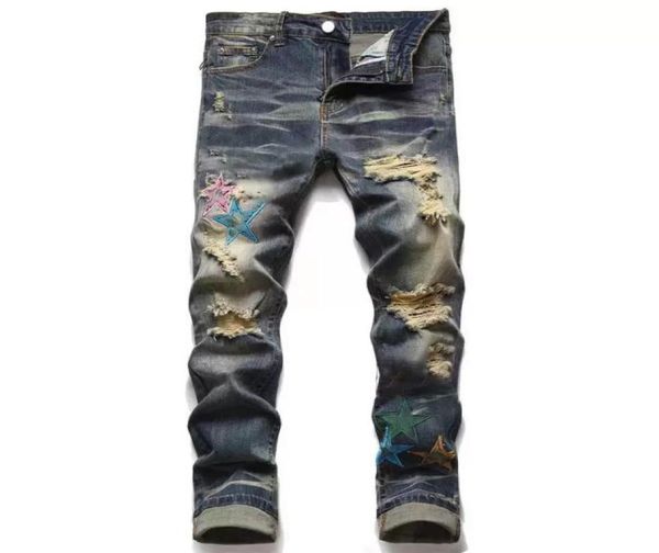 2022 european and american mens designer ripped jeans hiphop high street fashion fashion stitching cycling motorcycle embroidery 9253008, Blue
2022 european and american mens designer ripped jeans hiphop high street fashion fashion stitching cycling motorcycle embroidery 9253008, Blue