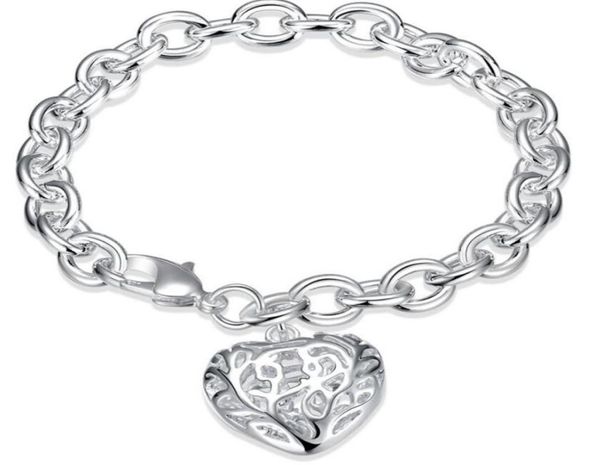 link chain 925 silver hollow heart pendant charm bracelet woman fashion jewelry valentine039s day gift low 6874851, Black
link chain 925 silver hollow heart pendant charm bracelet woman fashion jewelry valentine039s day gift low 6874851, Black