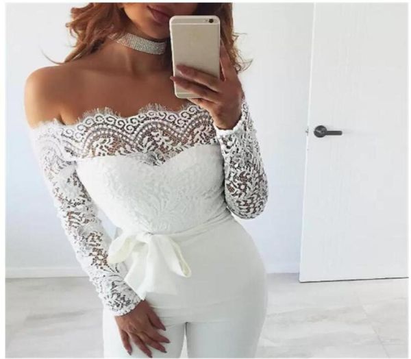 women off shoulder long mesh sleeve trousers jumpsuits white lace playsuit jumpsuit black plus size sxl8892281, Black;white
women off shoulder long mesh sleeve trousers jumpsuits white lace playsuit jumpsuit black plus size sxl8892281, Black;white
