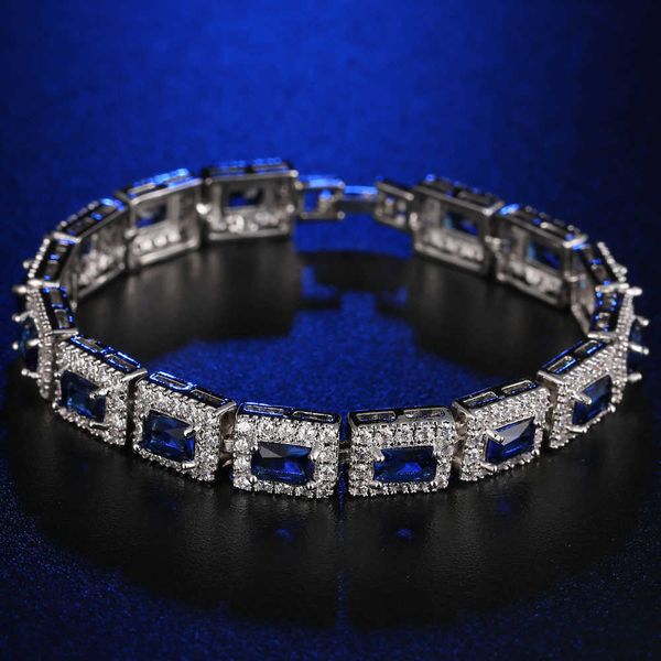 8mm fine sapphire square colorful cubic zirconia tennis bracelet bling korean micro set zircon wedding bridal white gold plated chain bracel, Black
8mm fine sapphire square colorful cubic zirconia tennis bracelet bling korean micro set zircon wedding bridal white gold plated chain bracel, Black