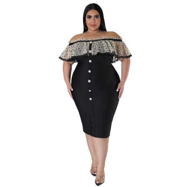plus size dresses summer size slash neck ruffles mesh women dress buttons short sleeves casual bodycon for party birthday 230711, Black
plus size dresses summer size slash neck ruffles mesh women dress buttons short sleeves casual bodycon for party birthday 230711, Black