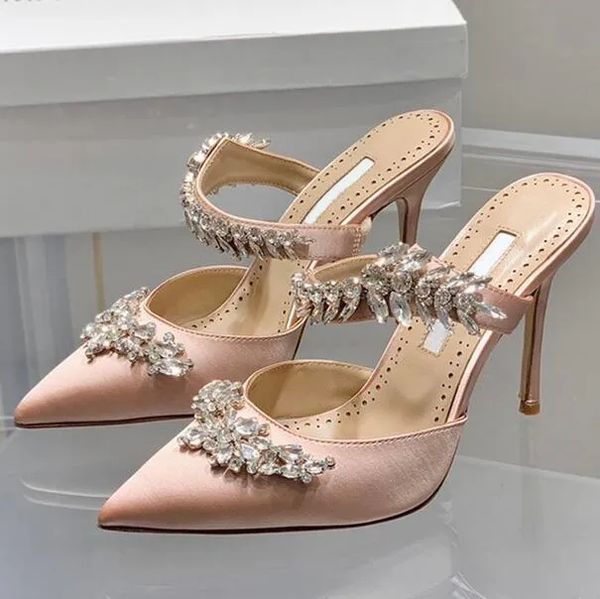 brand women pump slipper slide sandals strass high heel shoes blahniks lurum 90mm crystal-embellished satin mules pointed toe party wedding, Black
brand women pump slipper slide sandals strass high heel shoes blahniks lurum 90mm crystal-embellished satin mules pointed toe party wedding, Black