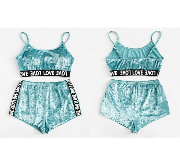 2pcs velvet sleepwear sets womens fashion nightwear two piece suits summer spaghetti strap shorts pajamas girl underwear gga349026630153, Blue;red
2pcs velvet sleepwear sets womens fashion nightwear two piece suits summer spaghetti strap shorts pajamas girl underwear gga349026630153, Blue;red