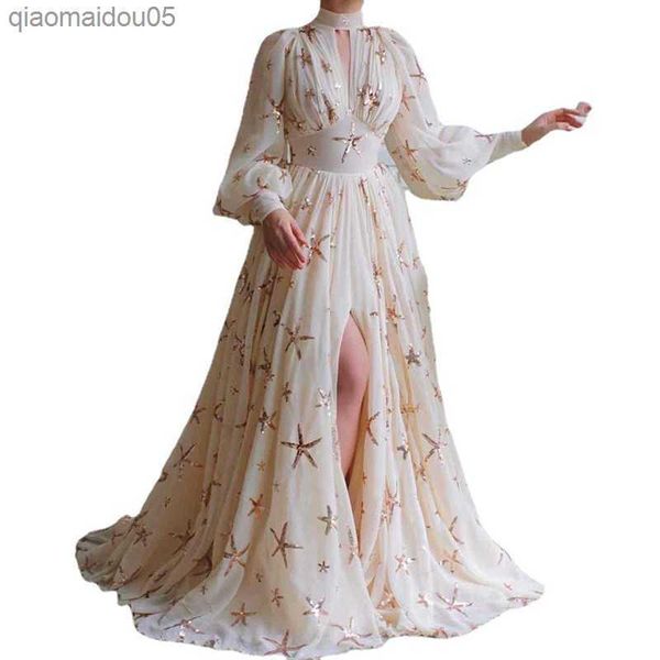 women chiffon wedding dress birthday evening party maxi gown sequins high collar maternity p pgraphy props clothes l230712, White
women chiffon wedding dress birthday evening party maxi gown sequins high collar maternity p pgraphy props clothes l230712, White