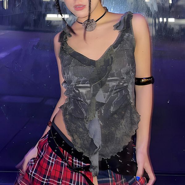women's tanks camis goth dark mesh ruffles hem shopping center gothic tank grunge style cyber y2k crop women's tie dye print vneck, White
women's tanks camis goth dark mesh ruffles hem shopping center gothic tank grunge style cyber y2k crop women's tie dye print vneck, White