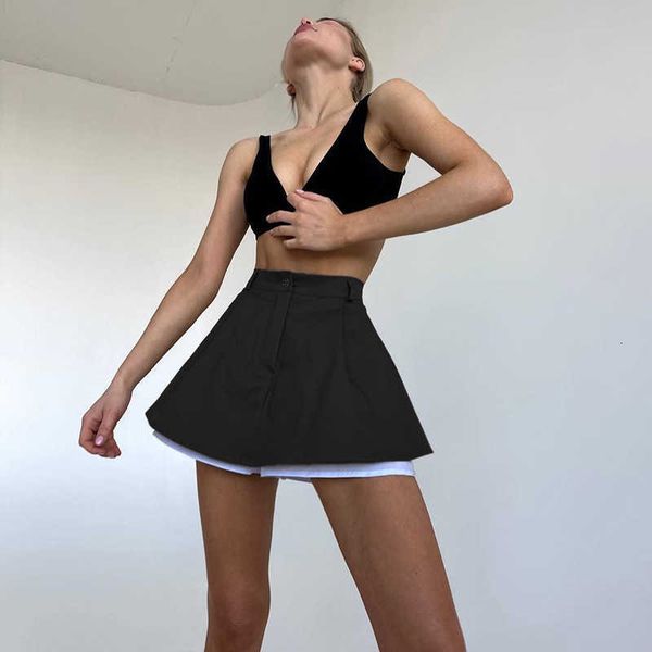 2023 yy23317 summer new fashion person spicy girl versatile slim fit contrast color short half skirt, Black
2023 yy23317 summer new fashion person spicy girl versatile slim fit contrast color short half skirt, Black