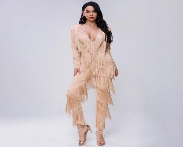 women039s jumpsuits rompers autumn fringes womens jumpsuit tassels v neck long sleeve chic outfits fashion low cut overa8211224, Black;white
women039s jumpsuits rompers autumn fringes womens jumpsuit tassels v neck long sleeve chic outfits fashion low cut overa8211224, Black;white