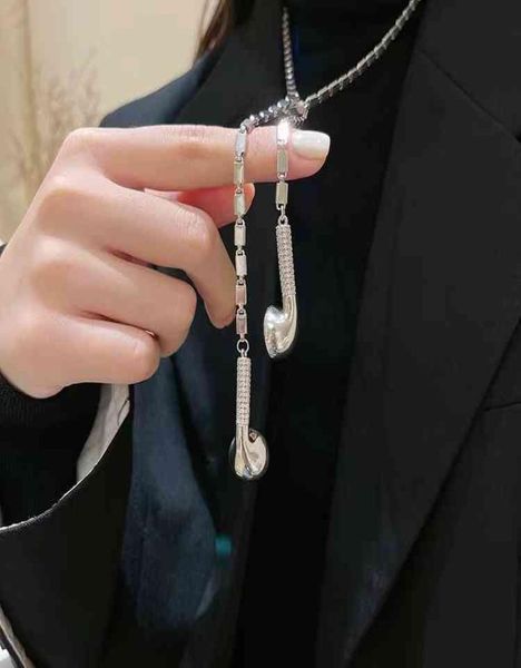 xiao zhan and wang yibo039s same headset sweater chain women039s 2021 new fashion titanium steel light luxury niche dign nec1051825, Silver
xiao zhan and wang yibo039s same headset sweater chain women039s 2021 new fashion titanium steel light luxury niche dign nec1051825, Silver