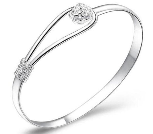 20 off30 sterling silver bangle bracelet with flower good crystal silver color ship1841529, Black
20 off30 sterling silver bangle bracelet with flower good crystal silver color ship1841529, Black