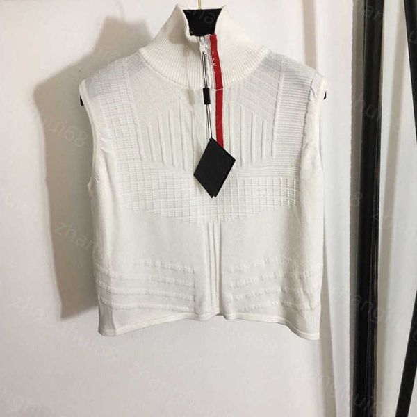 23ss womens knits womens designer clothing new embroidered letter red label rubber stand collar sleeveless knitted vest womens clothes a1, White
23ss womens knits womens designer clothing new embroidered letter red label rubber stand collar sleeveless knitted vest womens clothes a1, White