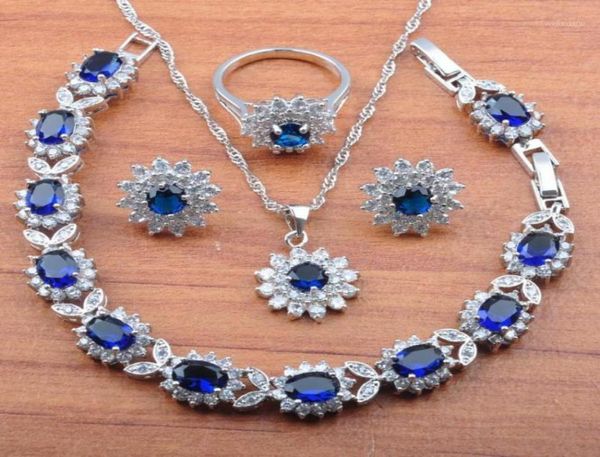earrings necklace silver color jewelry sets bridal wedding jewelrry for women blue cubic zirconia bracelet and ring js01523979778
earrings necklace silver color jewelry sets bridal wedding jewelrry for women blue cubic zirconia bracelet and ring js01523979778