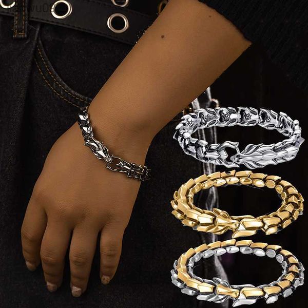 personality hip hop dragon head dragon scale bracelet retro exaggerated men's stainless steel bracelet jewelry accessories gifts l23070, Black
personality hip hop dragon head dragon scale bracelet retro exaggerated men's stainless steel bracelet jewelry accessories gifts l23070, Black