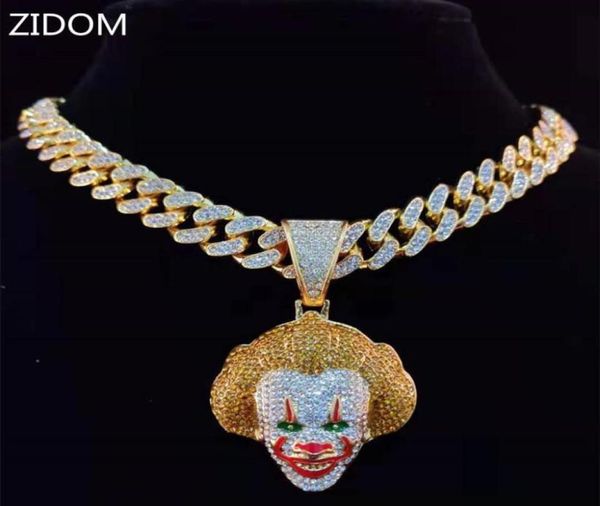 men women hip hop movie clown pendant necklace with 13mm miami cuban chain iced out bling hiphop necklaces male charm jewelry2370581, Silver
men women hip hop movie clown pendant necklace with 13mm miami cuban chain iced out bling hiphop necklaces male charm jewelry2370581, Silver