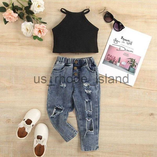 clothing sets clothing sets summer autumn girls 2 pcs set toddler vest jeans kids suit baby outfit children clothes ripped hole rib knit hal, White
clothing sets clothing sets summer autumn girls 2 pcs set toddler vest jeans kids suit baby outfit children clothes ripped hole rib knit hal, White