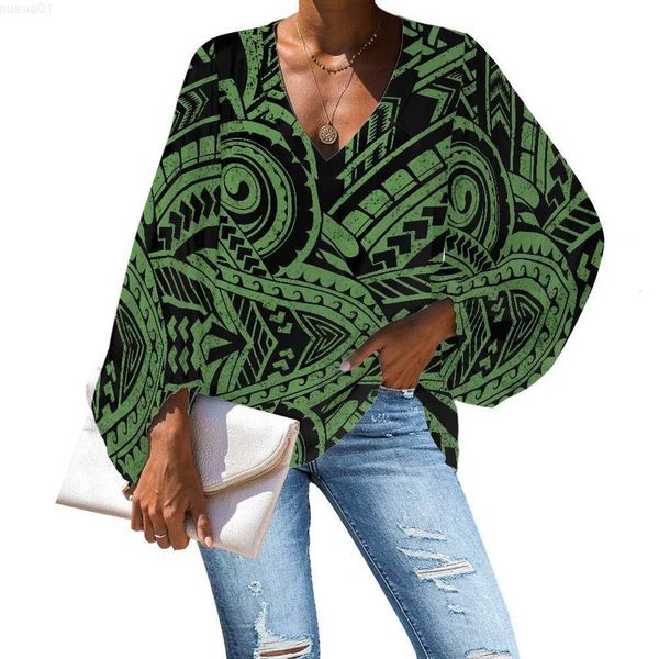 women's blouses shirts 2022 casual loose long sleeve shirt polynesian tribal samoa green floral v-neck female beach design large size, White
women's blouses shirts 2022 casual loose long sleeve shirt polynesian tribal samoa green floral v-neck female beach design large size, White