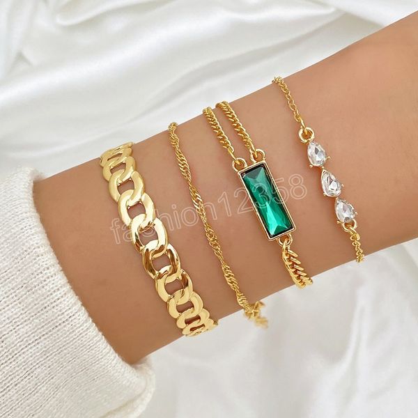 vintage green crystal zircon bracelet for women men multi-layer chain bracelets set trendy bangle fashion jewelry gifts, Golden;silver
vintage green crystal zircon bracelet for women men multi-layer chain bracelets set trendy bangle fashion jewelry gifts, Golden;silver