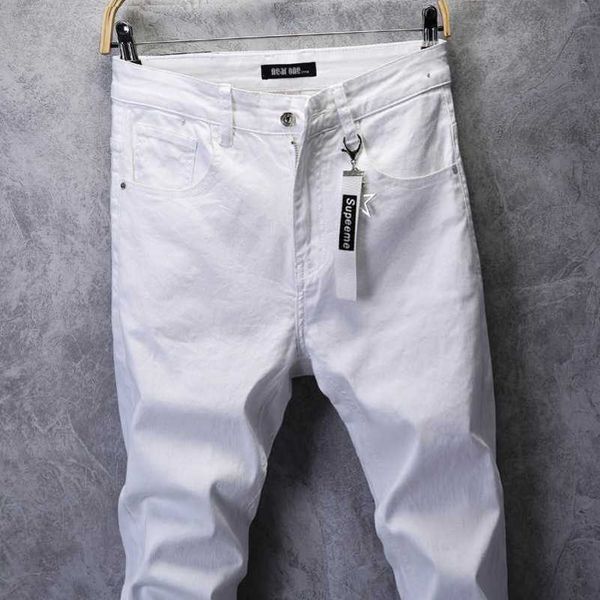 designer jeans personalized white slim fit small foot jeans youth high end good goods trend men's long pants, Blue
designer jeans personalized white slim fit small foot jeans youth high end good goods trend men's long pants, Blue