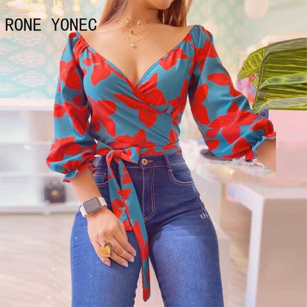 women's blouses shirts women elegant deep v neck floral three quarter lantern sleeves women blouse l230712, White
women's blouses shirts women elegant deep v neck floral three quarter lantern sleeves women blouse l230712, White
