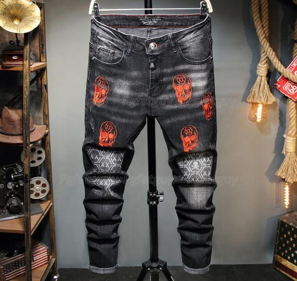 men039s black jeans streetwear fashion trousers embroidery skull stretch denim biker jeans male casual designer ri4413596, Blue
men039s black jeans streetwear fashion trousers embroidery skull stretch denim biker jeans male casual designer ri4413596, Blue