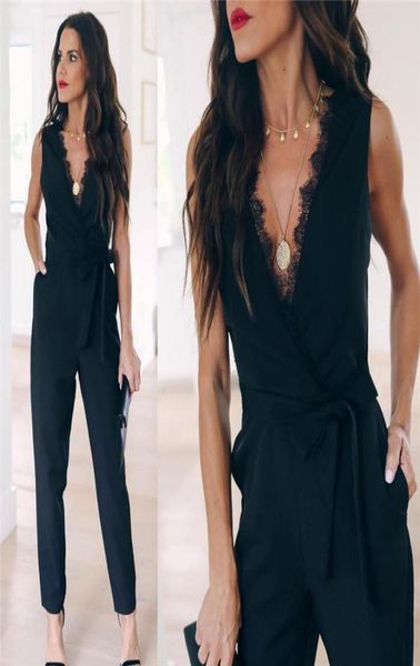 women elegant lace sleeveless black jumpsuit 2020 plain vneck bandage summer clothing rompers womens jumpsuits5633042, Black;white
women elegant lace sleeveless black jumpsuit 2020 plain vneck bandage summer clothing rompers womens jumpsuits5633042, Black;white