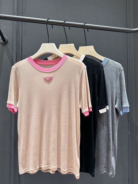 spring/summer letter triangle logo t-shirt contrast color niche fashion versatile round neck t-shirts, White
spring/summer letter triangle logo t-shirt contrast color niche fashion versatile round neck t-shirts, White