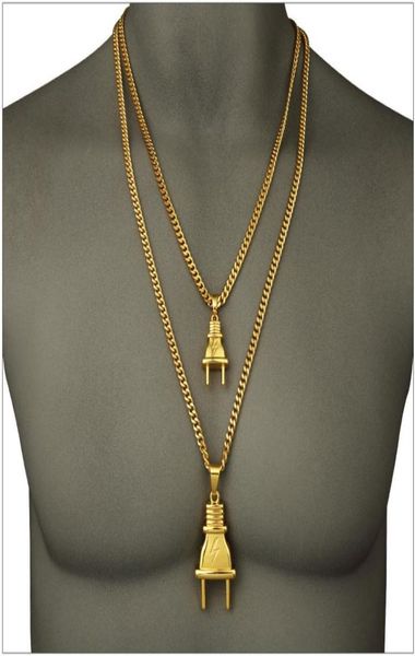 2016 jewelry metal 18k goldon plated plug pendants chain necklace hipsters hip hop jewelry men women lovers bijoux co9568128, Silver
2016 jewelry metal 18k goldon plated plug pendants chain necklace hipsters hip hop jewelry men women lovers bijoux co9568128, Silver
