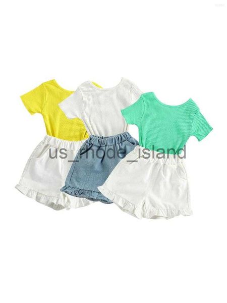 clothing sets clothing sets 2 pieces kids suit set girls solid color round neck short sleeve ribbed ruffled shorts for summer 2-6 years x07, White
clothing sets clothing sets 2 pieces kids suit set girls solid color round neck short sleeve ribbed ruffled shorts for summer 2-6 years x07, White
