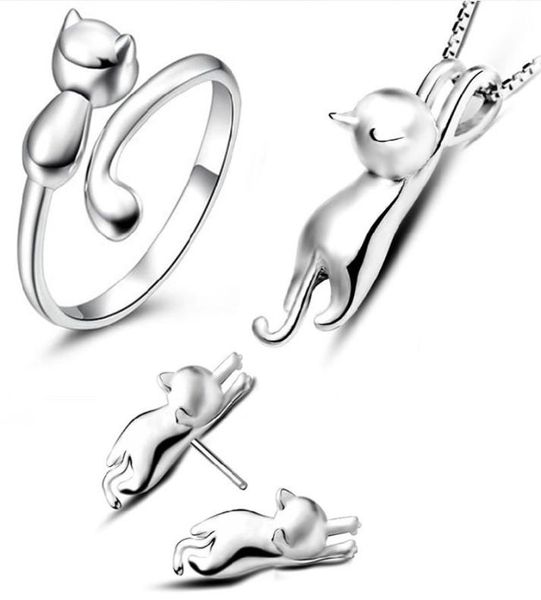 earrings necklace lovely cat jewelry sets goldsilverrose gold wedding jewellery for girls stainless steel pendant set4534193, Silver
earrings necklace lovely cat jewelry sets goldsilverrose gold wedding jewellery for girls stainless steel pendant set4534193, Silver