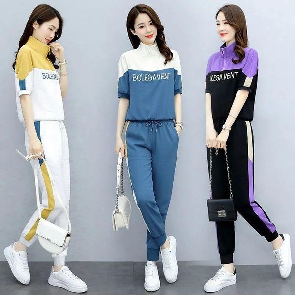 sweaters spring summer fashion 2022 new casual plus size clothing women's sports suit crop pencil pants 2 two piece set korean outfit, White;black
sweaters spring summer fashion 2022 new casual plus size clothing women's sports suit crop pencil pants 2 two piece set korean outfit, White;black