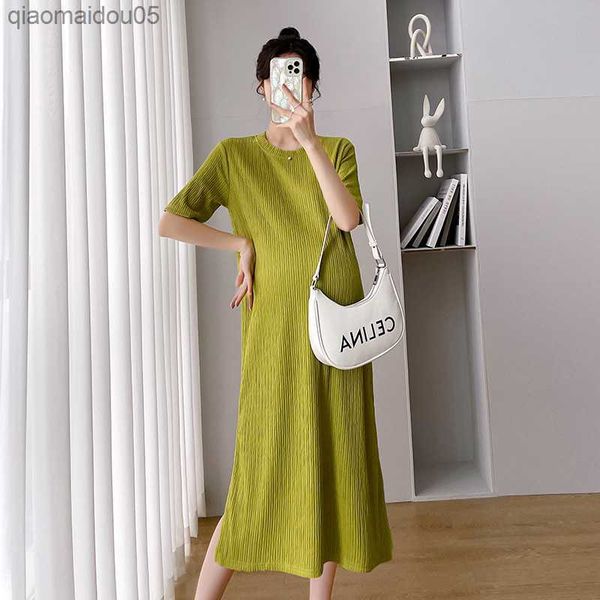 brief pleasted maternity long dress 2022 summer new solid ice silk casual loose split hem pregnancy clothes for pregnant women l230712, White
brief pleasted maternity long dress 2022 summer new solid ice silk casual loose split hem pregnancy clothes for pregnant women l230712, White