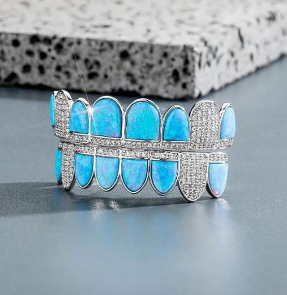 14k cz vampire teeth grillz iced out micro pave cubic zircon blue opal 8 tooth hip hop grill bottom mouth grills set with sili7421490, Black
14k cz vampire teeth grillz iced out micro pave cubic zircon blue opal 8 tooth hip hop grill bottom mouth grills set with sili7421490, Black