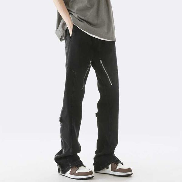 designer jeans vibe american style micro flared jeans, men's spring and autumn hiphop, high street ruffian, handsome zippered pants, tr, Blue
designer jeans vibe american style micro flared jeans, men's spring and autumn hiphop, high street ruffian, handsome zippered pants, tr, Blue