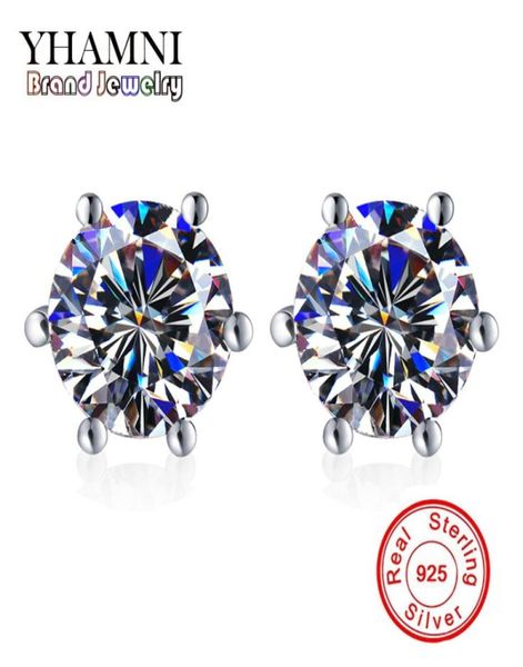 yhamni original 925 sterling silver earrings 6mm 1 carat cz diamond wedding stud earrings for women men fashion jewelry ed063119814, Golden;silver
yhamni original 925 sterling silver earrings 6mm 1 carat cz diamond wedding stud earrings for women men fashion jewelry ed063119814, Golden;silver