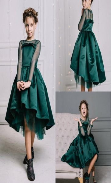 dark green flower girls dresses tulle long sleeves high low satin kids wedding party gowns girl pageant dress birthday kids commun6803526, White;blue
dark green flower girls dresses tulle long sleeves high low satin kids wedding party gowns girl pageant dress birthday kids commun6803526, White;blue