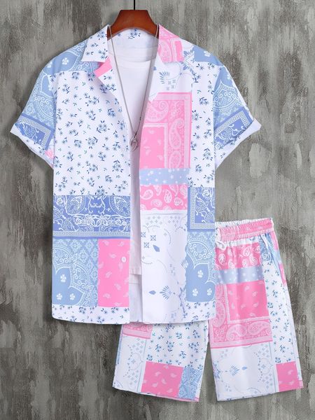 men s tracksuits men random paisley scarf print shirt drawstring shorts without tee 230711, Gray
men s tracksuits men random paisley scarf print shirt drawstring shorts without tee 230711, Gray