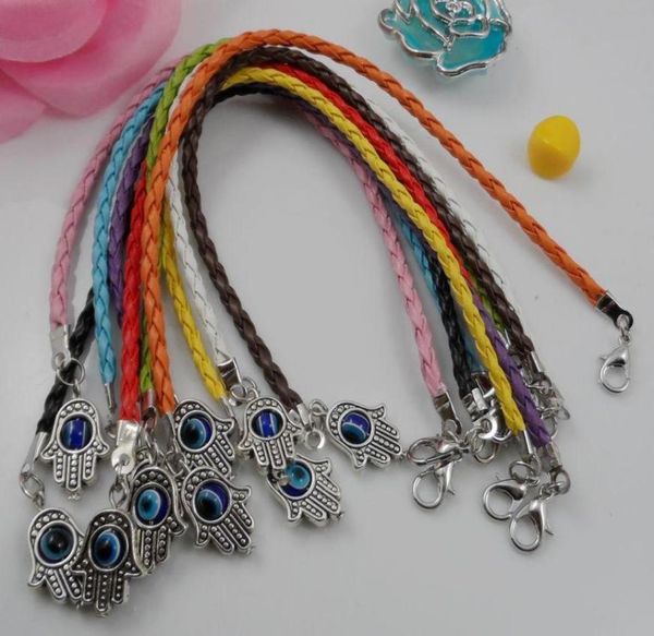 whole 100pcs mixed leatheroid braided fatima hand kabbalah hamsa evil eye charms bracelets8424765, Golden;silver
whole 100pcs mixed leatheroid braided fatima hand kabbalah hamsa evil eye charms bracelets8424765, Golden;silver