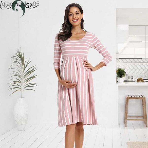 women summer casual striped maternity dresses clothes short sleeve knee length pregnancy dress session pleated baby shower pink l230712, White
women summer casual striped maternity dresses clothes short sleeve knee length pregnancy dress session pleated baby shower pink l230712, White