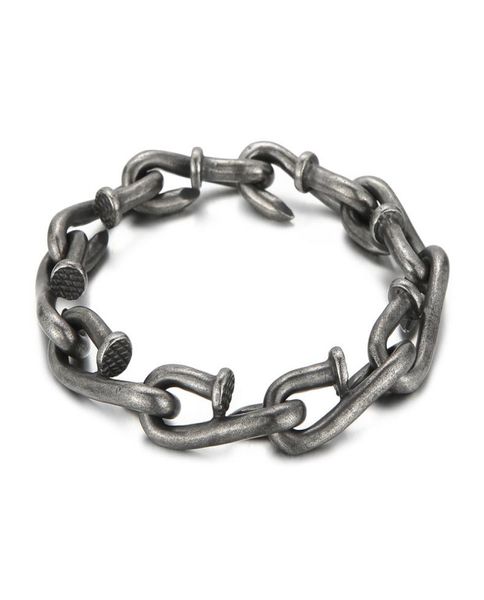 nail link chain bracelets punk men039s retro stainless steel hip hop rock bangle jewelry3173807, Black
nail link chain bracelets punk men039s retro stainless steel hip hop rock bangle jewelry3173807, Black