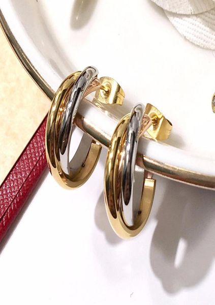 fashion classic titanium steel tricolor threering small cshaped earrings symbolize love friendship affection no logo jewelry8699725, Golden;silver
fashion classic titanium steel tricolor threering small cshaped earrings symbolize love friendship affection no logo jewelry8699725, Golden;silver