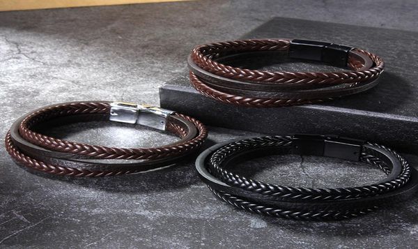 new classic multi layer leather bracelet for men vintage braided rope wristband magnetic clasp mens fashion jewelry gift4723191, Golden;silver
new classic multi layer leather bracelet for men vintage braided rope wristband magnetic clasp mens fashion jewelry gift4723191, Golden;silver