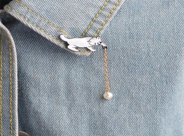 super cute little cat brooch white imitation pearl brooches pins women girl fashion jewelry bijoux bag accessories t3557679866, Gray
super cute little cat brooch white imitation pearl brooches pins women girl fashion jewelry bijoux bag accessories t3557679866, Gray