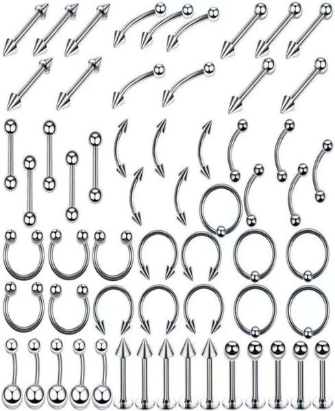 stainless steel set tongue rings body piercing eyebrow belly nose nail jewelry accessories 110 mixes whole249g2498834, Silver
stainless steel set tongue rings body piercing eyebrow belly nose nail jewelry accessories 110 mixes whole249g2498834, Silver