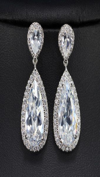 3 layers real 18k white gold platinum plated high grade zirconia diamond luxury long pear drop bridal earrings8209941, Silver
3 layers real 18k white gold platinum plated high grade zirconia diamond luxury long pear drop bridal earrings8209941, Silver