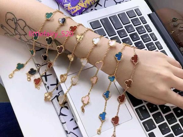 luxury clover four designer fashion charm bracelets for girls women 18k gold silver black white red green brand bracelet wedding party jewel, Golden;silver
luxury clover four designer fashion charm bracelets for girls women 18k gold silver black white red green brand bracelet wedding party jewel, Golden;silver