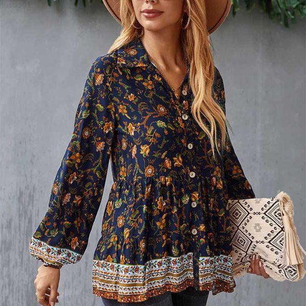 women's blouses shirts forerun floral shirts women turn down collar long sleeve single breasted loose casual a line autumn blouse chemi, White
women's blouses shirts forerun floral shirts women turn down collar long sleeve single breasted loose casual a line autumn blouse chemi, White