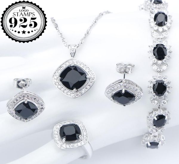 silver 925 costume wedding black zircon jewelry sets for women bracelets earrings rings pendant necklace set jewellery gift box8719022
silver 925 costume wedding black zircon jewelry sets for women bracelets earrings rings pendant necklace set jewellery gift box8719022