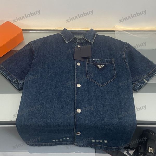 xinxinbuy men designer tee t shirt 23ss paris triangle label letter milano denim shirt short sleeve cotton women black blue xs-l, Black;brown
xinxinbuy men designer tee t shirt 23ss paris triangle label letter milano denim shirt short sleeve cotton women black blue xs-l, Black;brown