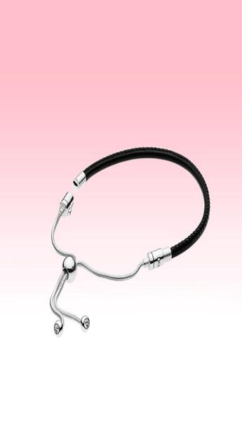 women's black leather slider bracelet fashion jewelry for stelring silver adjustable size hand chain bracelets with original box4280643, Golden;silver
women's black leather slider bracelet fashion jewelry for stelring silver adjustable size hand chain bracelets with original box4280643, Golden;silver