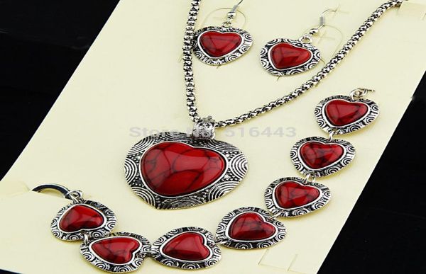 fashion female pendants vintage antique silver heart natural red turquoise earrings bracelet necklace women retro jewelry6017459, Black
fashion female pendants vintage antique silver heart natural red turquoise earrings bracelet necklace women retro jewelry6017459, Black