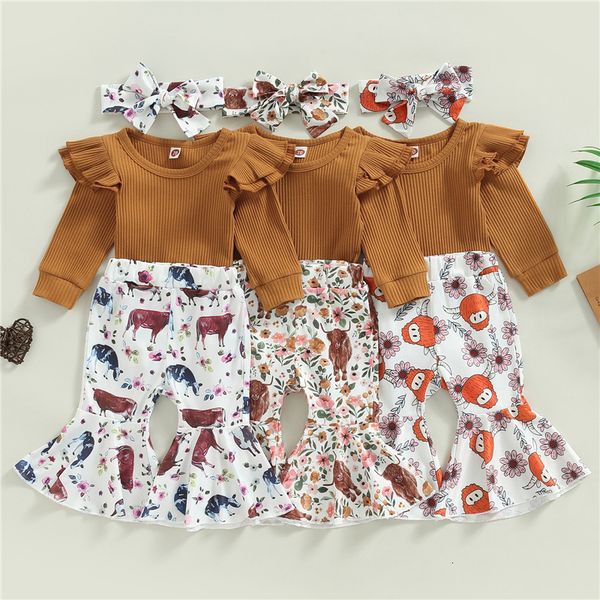 clothing sets infant baby girl clothes outfits set solid long sleeve romper and cow floral flare pants headband 3pcs toddler 230711, White
clothing sets infant baby girl clothes outfits set solid long sleeve romper and cow floral flare pants headband 3pcs toddler 230711, White